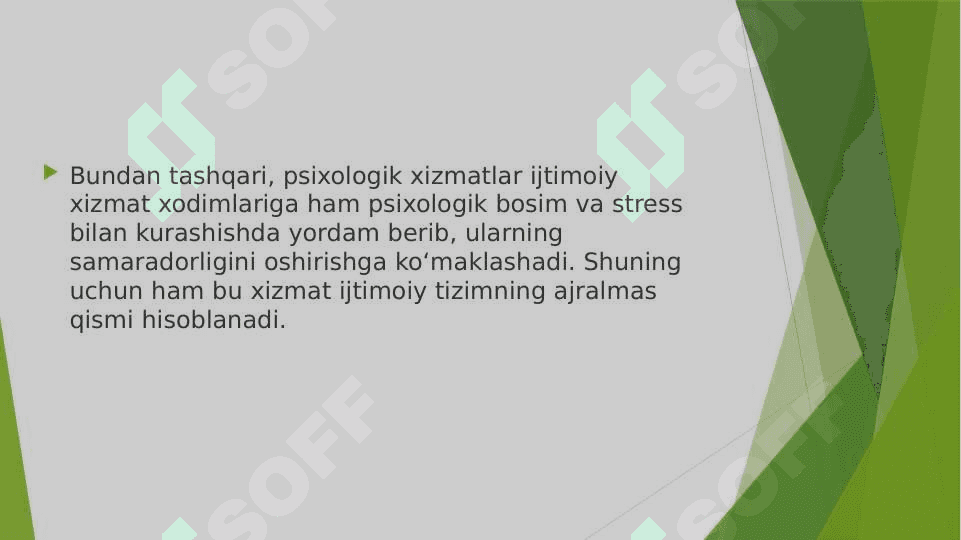 Ijtimoiy xizmatlarda psixalogik xizmatni oʻrni qanday 4
