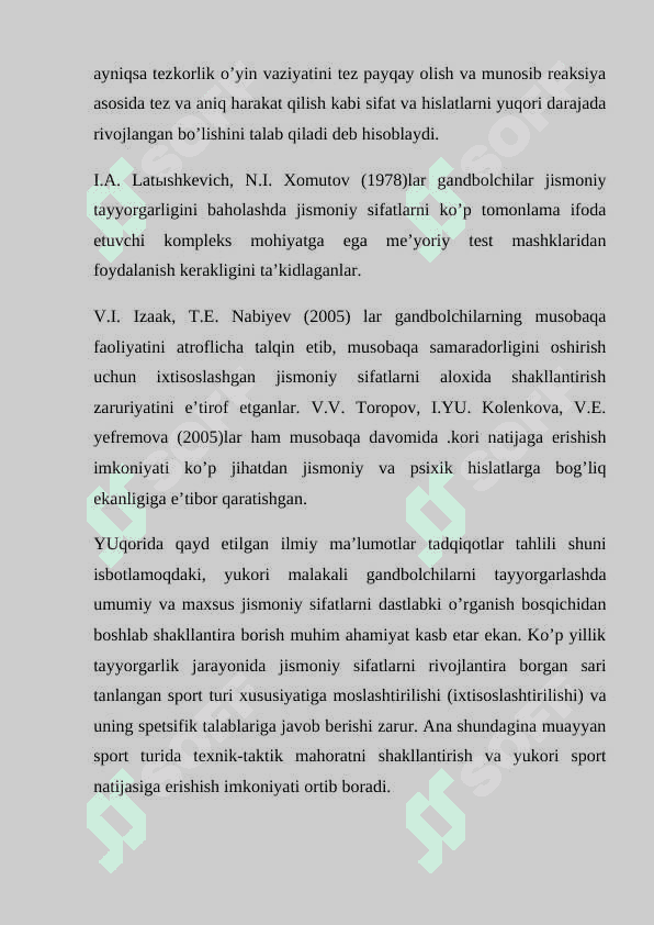 Yosh gandbolchilarni tanlab olishning o‘ziga xos xususiyatlarini o‘rganish 4