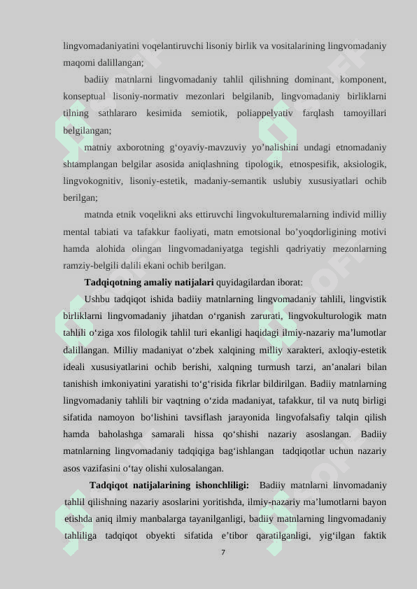 BАDIIY MАTNLАRNI LINGVОMАDАNIY TАHLIL QILISHNING NАZАRIY АSОSLАRI 7