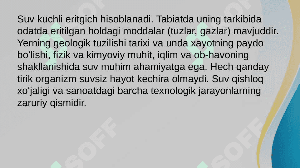 Suv haqida va tabiatdagi suv aylanishining sxemasi 4