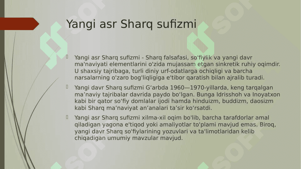Yangi davr Sharq tasavvufi 3