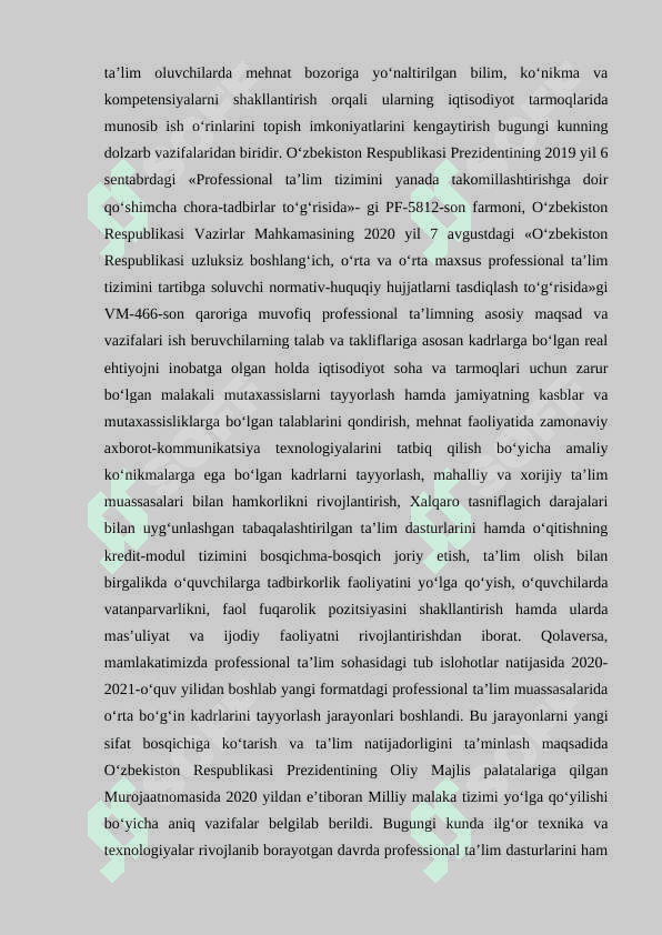 KASBIY TA’LIM MAZMUNI VA MOHIYATI 2