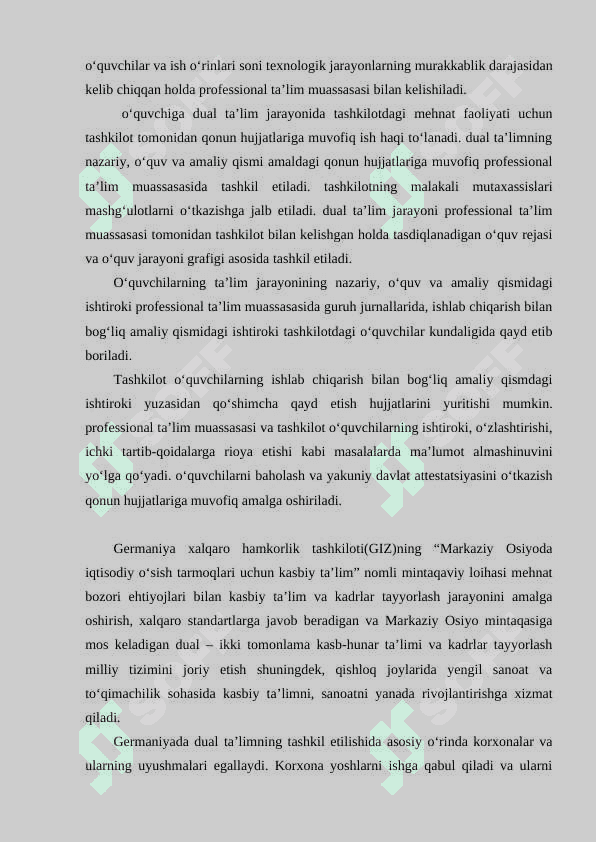 KASBIY TA’LIM MAZMUNI VA MOHIYATI 8