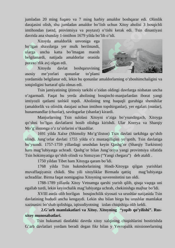 Xitoy yangi davrda: Tarixiy rivojlanishning asosiy voqealari va jarayonlari 5
