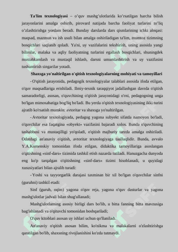 Talimning jamoaviy va guruhiy texnologiyalari 2