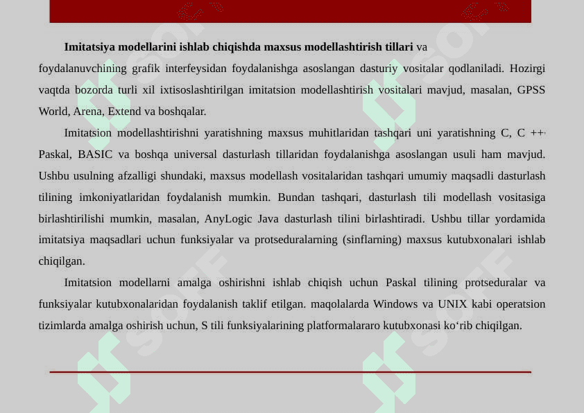 Imitatsion modellashtirish uchun JAVA tili 3