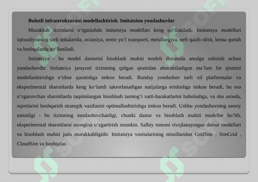 Imitatsiya modellarini ishlab chiqishda maxsus modellashtirish tillari 2