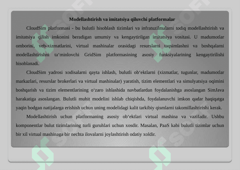 Imitatsiya modellarini ishlab chiqishda maxsus modellashtirish tillari 8