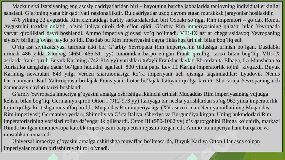 G‘arb sivilizatsiyasining vujudga kelishi 4