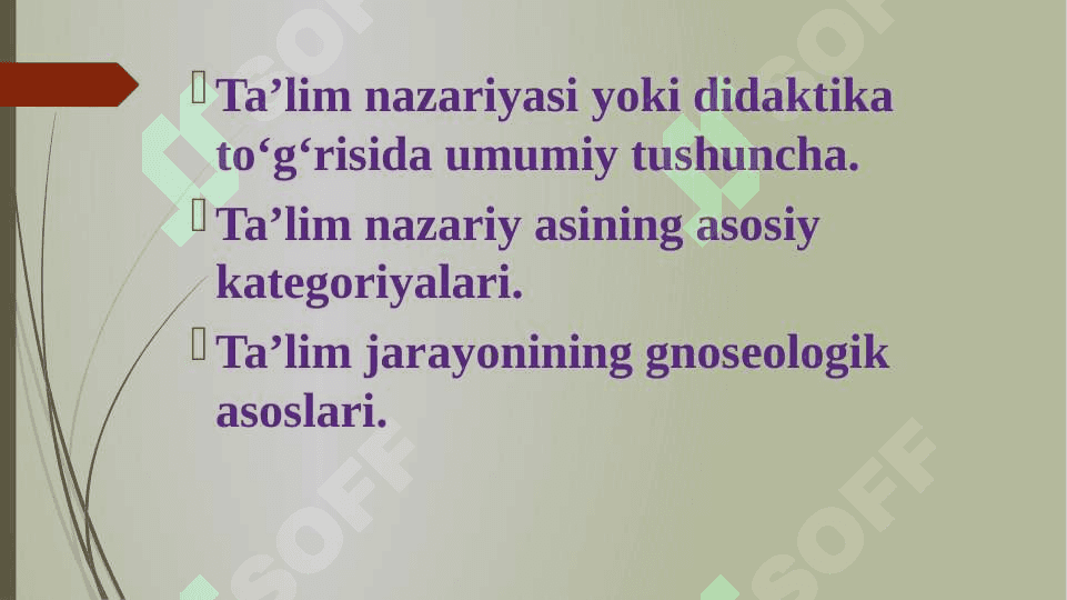 DIDAKTIKA TA’LIM NAZARIYASI SIFATIDA (taqdimot) 2