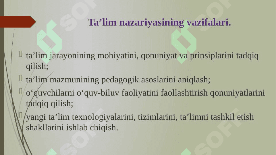 DIDAKTIKA TA’LIM NAZARIYASI SIFATIDA (taqdimot) 8