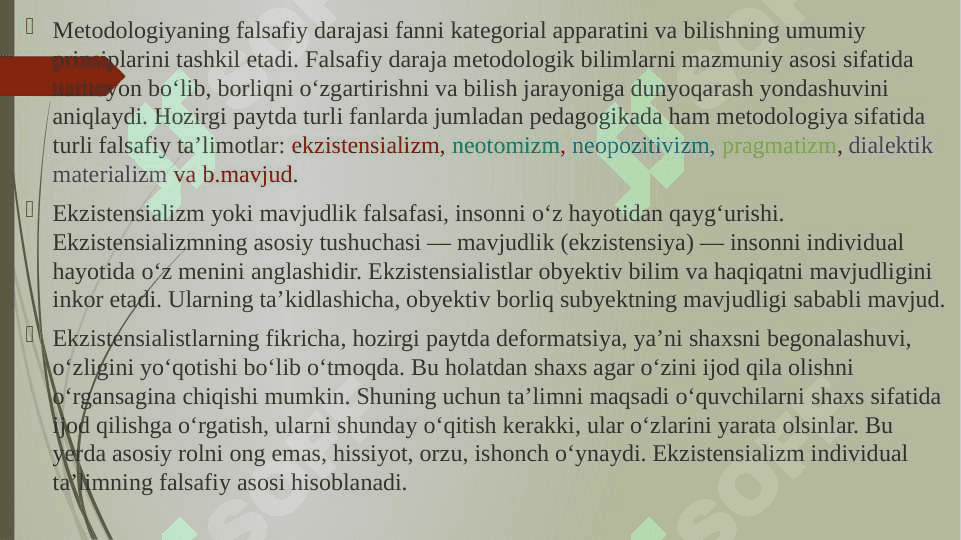 ILMIY PEDAGOGIK TADQIQOTLAR METODOLOGIYASI VA METODLARI (taqdimot) 6