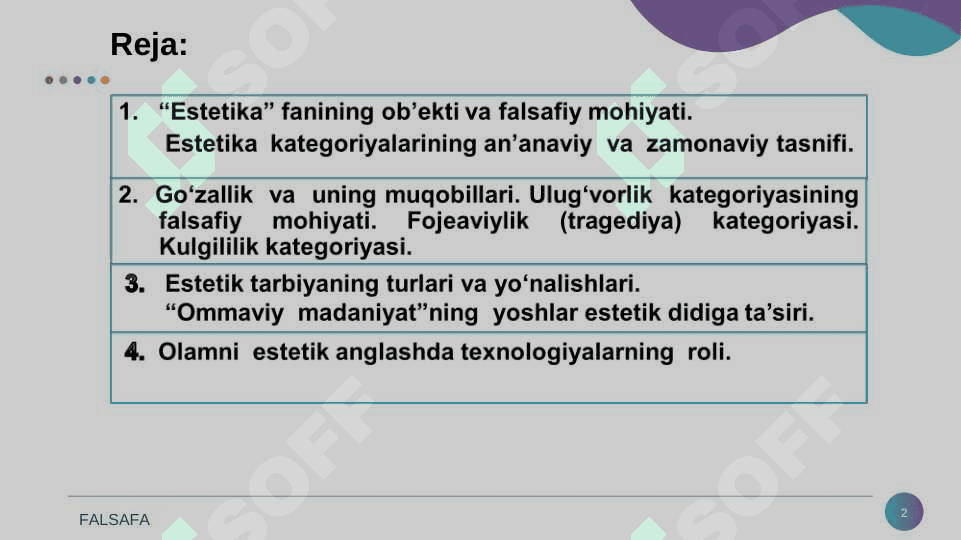 Nafosat falsafasi (Estetika) 2