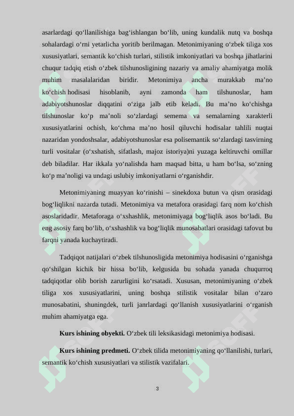 OʻZBEK TILSHUNOSLIGIDA METONIMIYA HODISASIGA ILMIY MUNOSABAT 3
