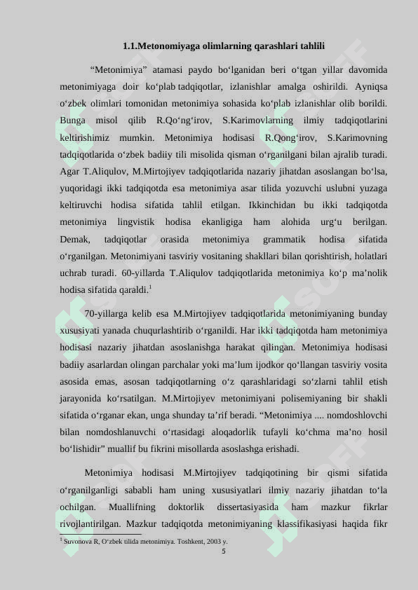 OʻZBEK TILSHUNOSLIGIDA METONIMIYA HODISASIGA ILMIY MUNOSABAT 5