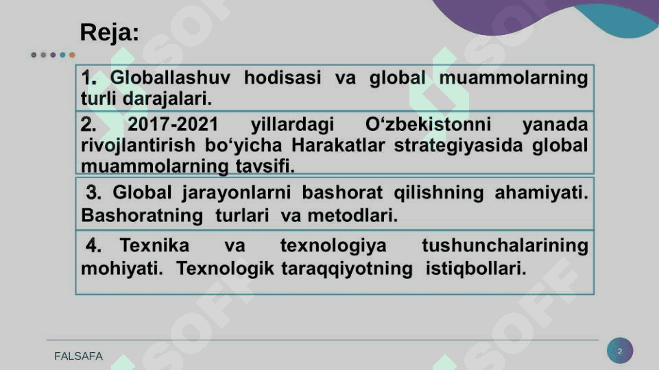 Globallashuv va barqaror taraqqiyot 		falsafasi 2