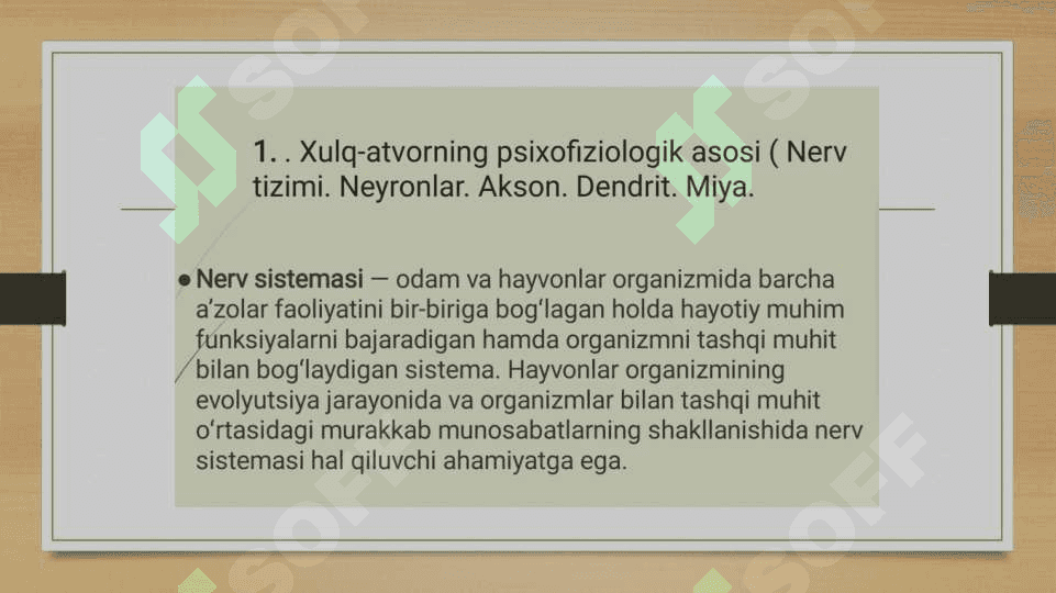 Xulq-atvorning psixofiziolagik asosi 3