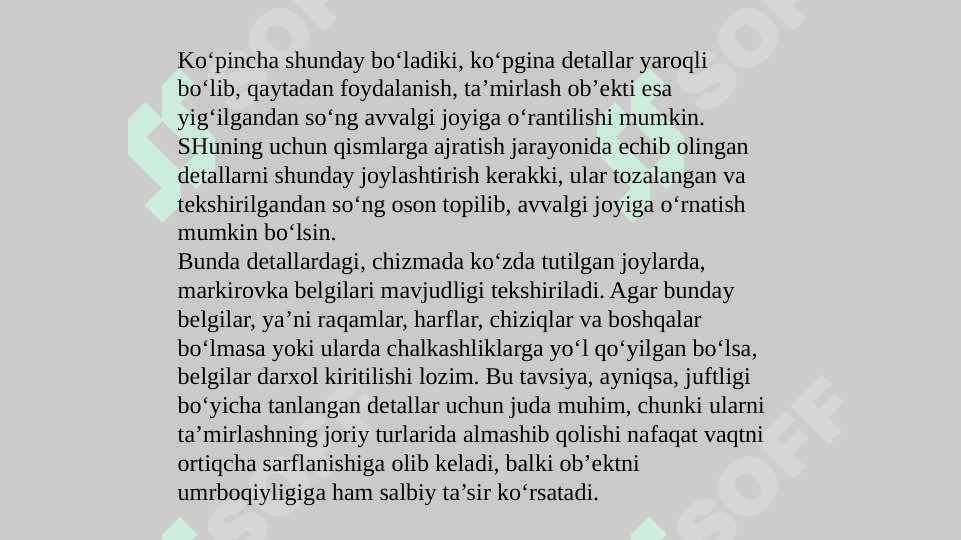 TA’MIRLASH TEXNOLOGIYASI ASOSLARI 4