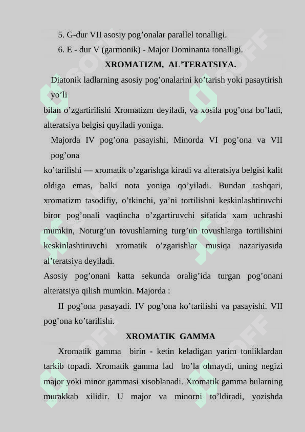 Tonalliklar pog`onadoshligi 3