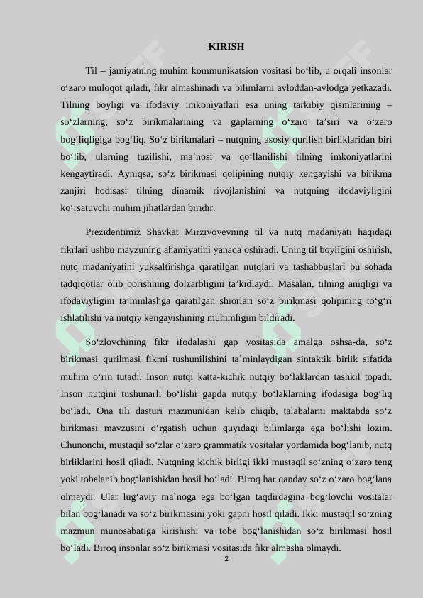 So‘z birikmasi qolipining nutqiy kengayishi va birikma zanjiri. KURS ISHI.docx 2