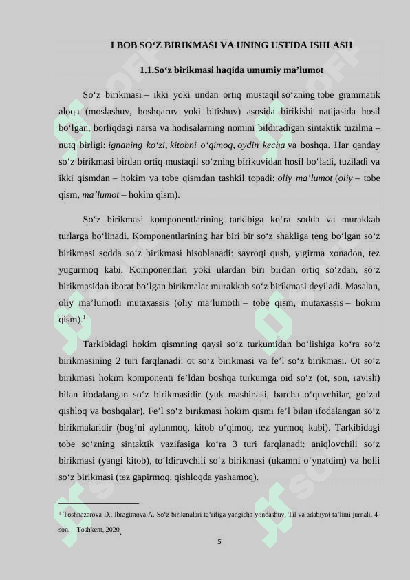 So‘z birikmasi qolipining nutqiy kengayishi va birikma zanjiri. KURS ISHI.docx 5