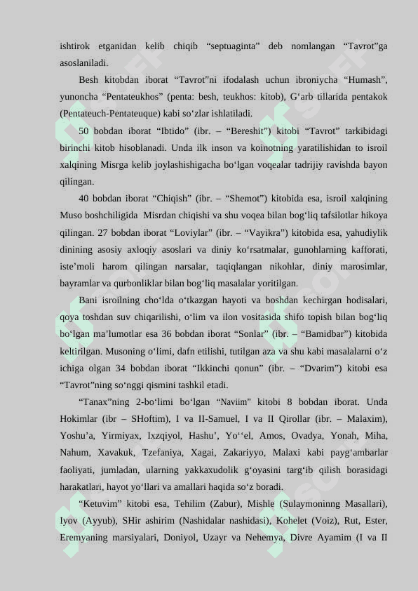 Yahudiylik talimoti, an'ana va marosimlari 4