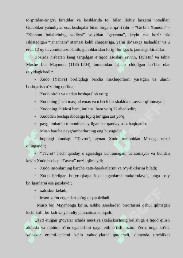 Yahudiylik talimoti, an'ana va marosimlari 8