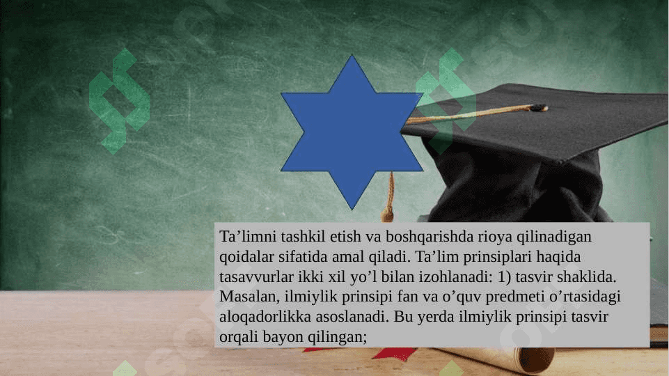 ta’lim tamoyillari va qoidalari. Dars-ta’limining asosiy shakli sifatida. 6