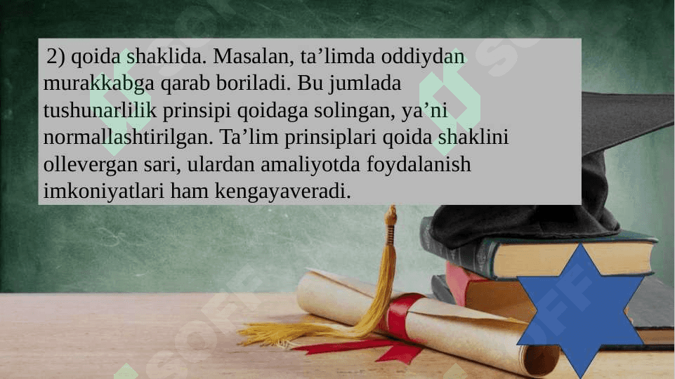 ta’lim tamoyillari va qoidalari. Dars-ta’limining asosiy shakli sifatida. 7