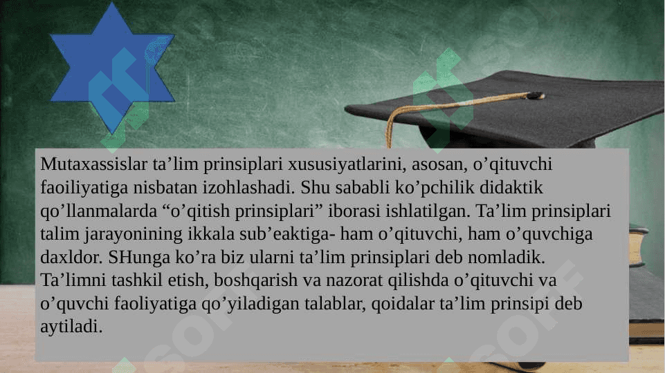 ta’lim tamoyillari va qoidalari. Dars-ta’limining asosiy shakli sifatida. 8