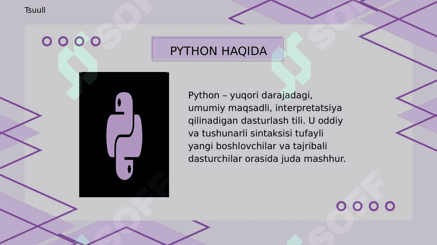 PYTHON DASTURLASH TILI 3