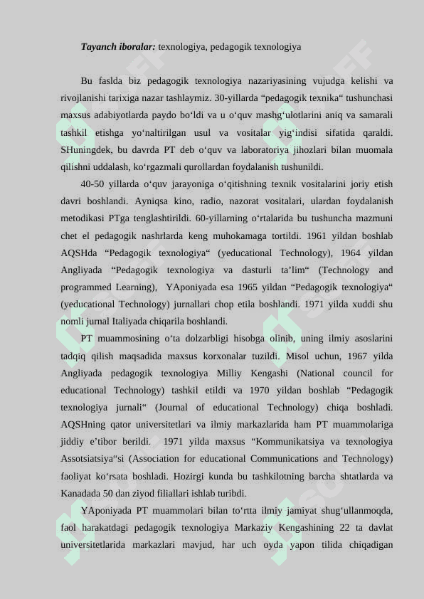 Pedagogik texnologiyalarning rivoji 2