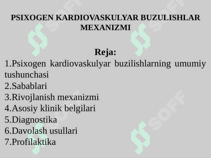 Psixogen kardiovaskulyar buzulishlar mexanizmi 2