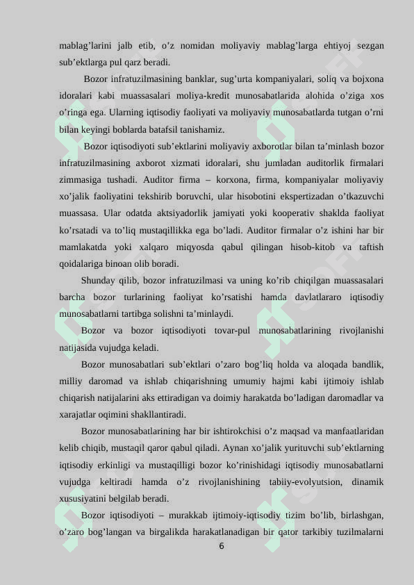 Bozor infratuzilmasi, uning tarkibi, infratuzilmani rivojlantirish 6
