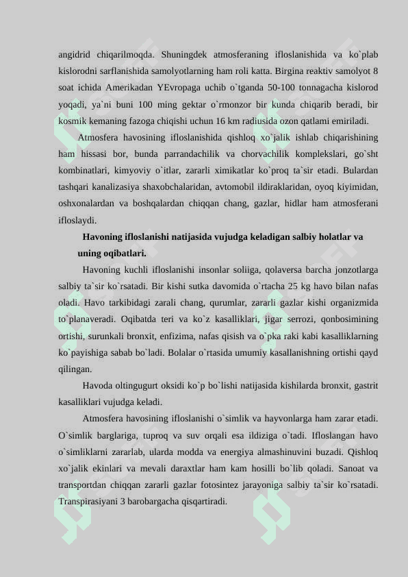 Atmosfera ekologiyasi 4