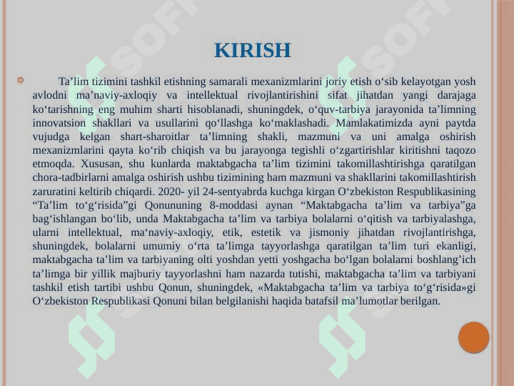 Maktabgacha talimda zamonaviy talim texnalogiyalari KURS ISHI 4