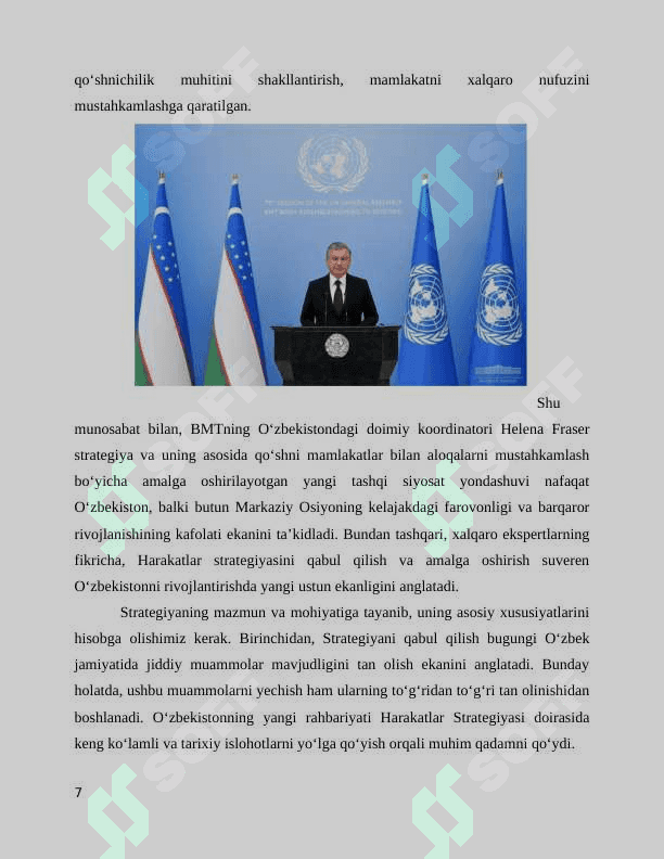O‘zbekiston Respublikasini yanada rivojlantirish bo‘yicha 2017-2021 yillarga mo‘ljallangan  harakatlar strategiyasi 7