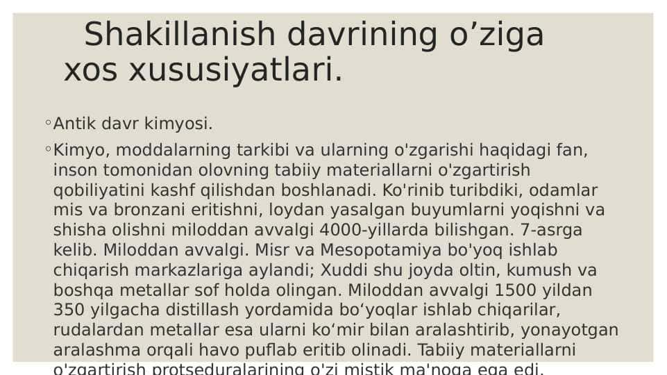 Shakillanish davrining o’ziga xos xususiyatlari pptx 1