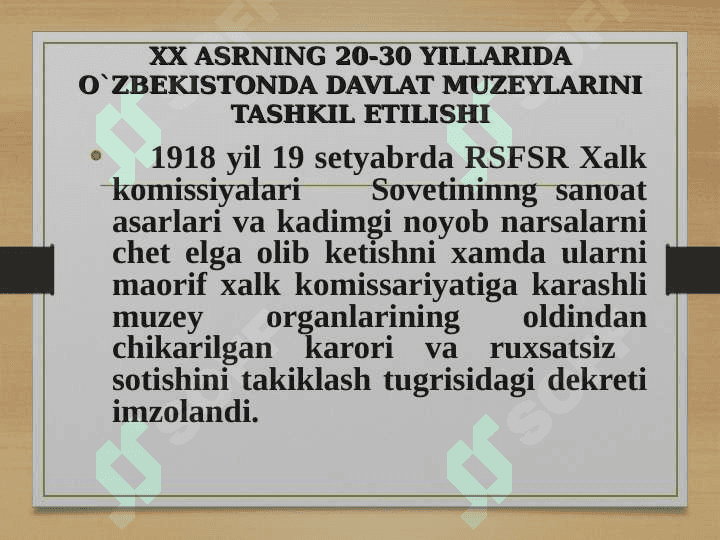 XX asrning 20 30 yillari O‘zbekiston arxeologiyasi qanday 2