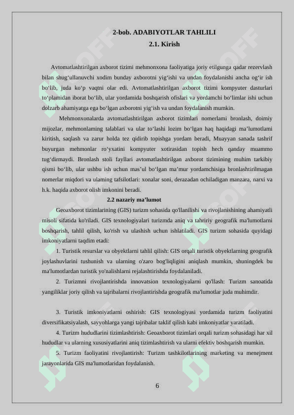 Turizmda axborot texnologiyalaridan foydalanish bo'yicha xorijiy tajriba va undan mahalliy korxonalar tomonidan foydalanish imkoniyatlari 6