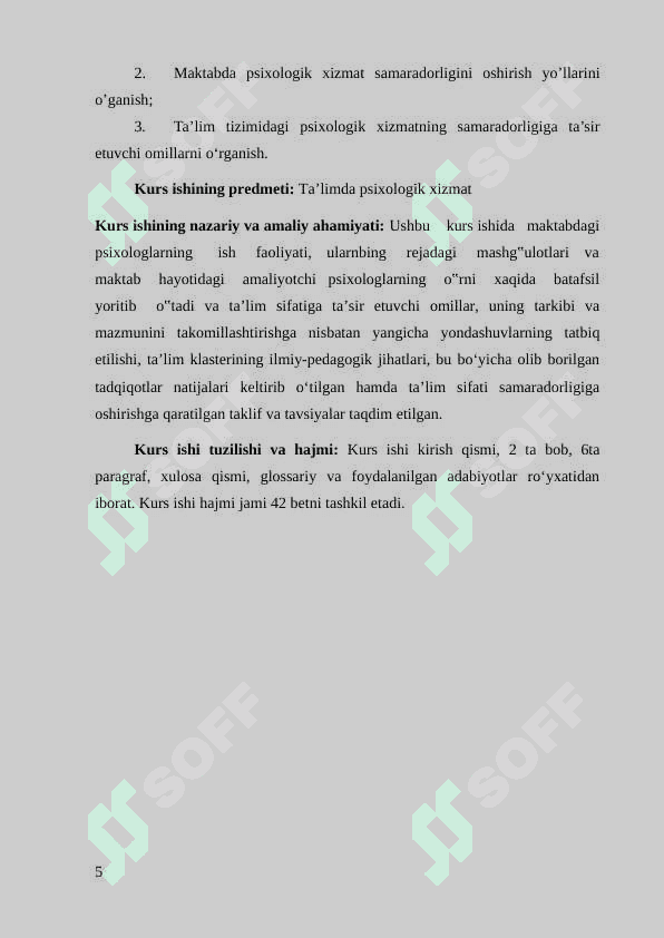 Ta’lim psixologining kasbiy faoliyati samaradorligi shartlari va mezonlari 5