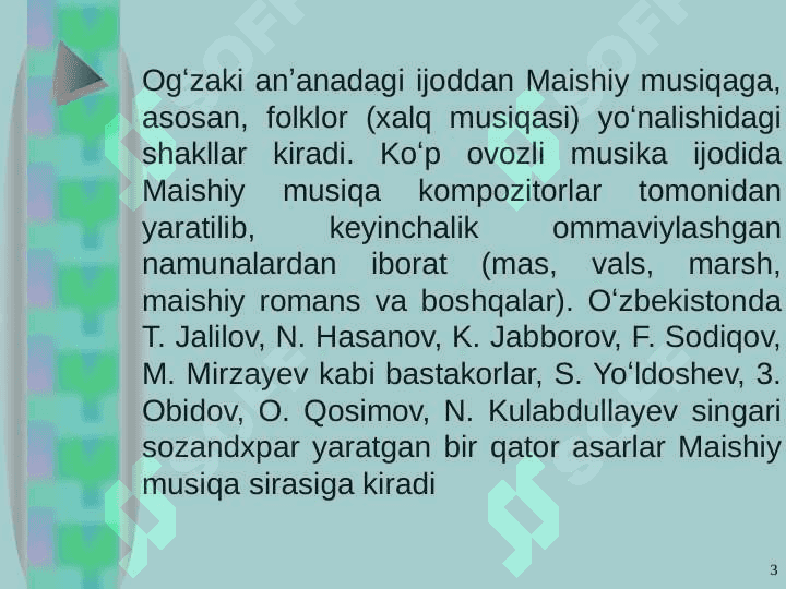 MAISHIY QO’SHIQLAR 3