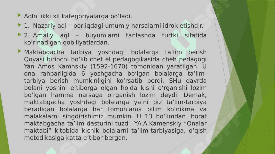 Maktabgacha ta’lim tashkilotlarida aqliy tarbiya berishning o’ziga xosligi 7