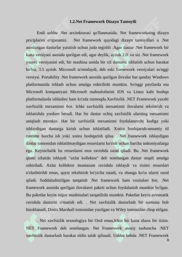 “ .NET ARXITEKTURASI” 8