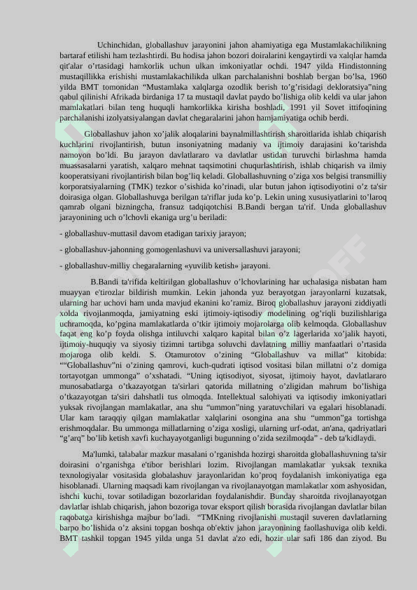 Globallashuv va mafkuraviy jarayonlar 3