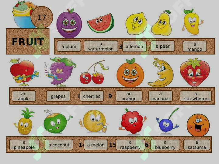 FRUIT VEGETABLES FOOD DRINKS PART I 2