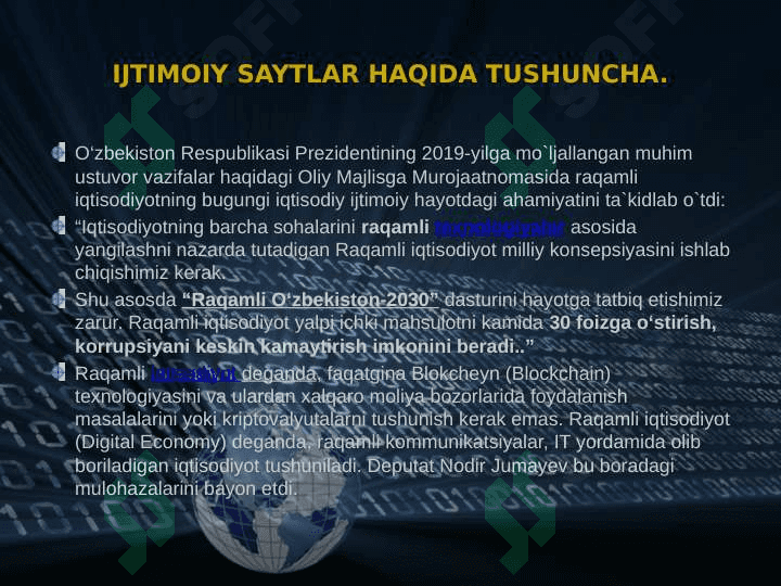 IJTIMOIY SAYTLARDA BIZNESNI RIVOJLANISHI VA IQTISODIY SAMARADORLIGI 2