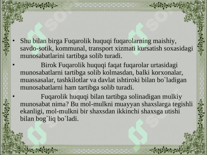 Fuqarolik huquqi asoslari 4