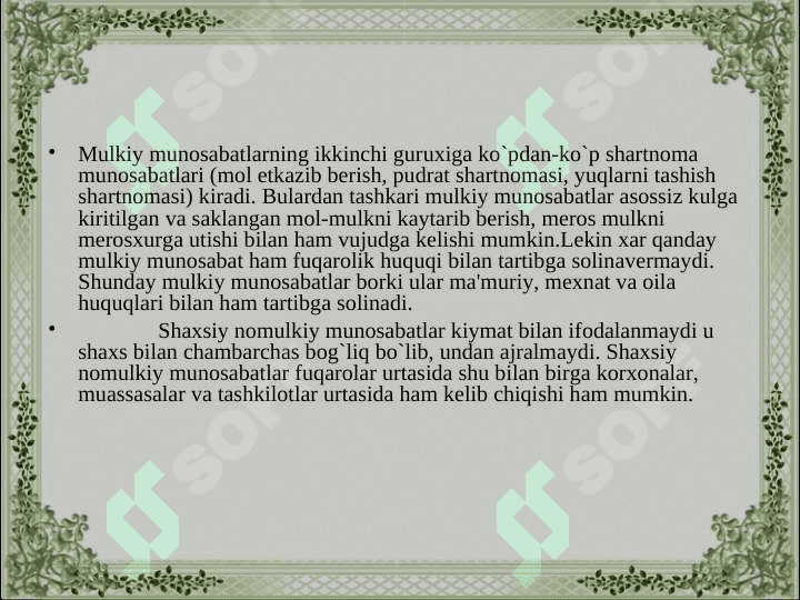 Fuqarolik huquqi asoslari 6