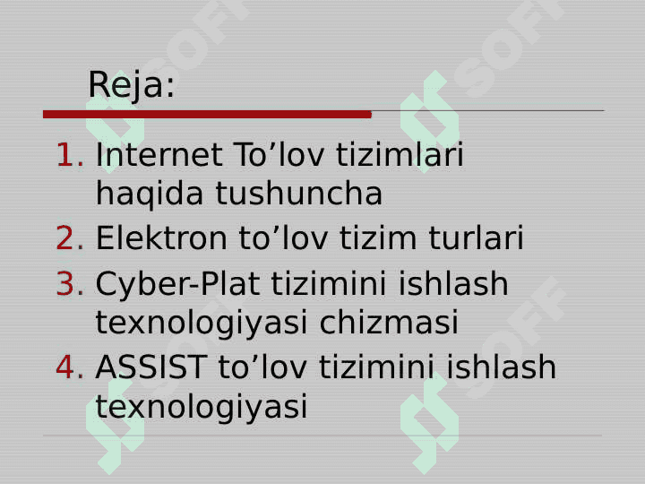 Internet to’lov tizimlari va ularning asosiy turlari 2